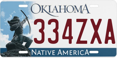 OK license plate 334ZXA