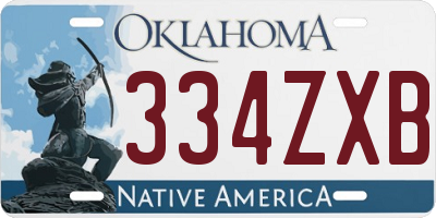 OK license plate 334ZXB