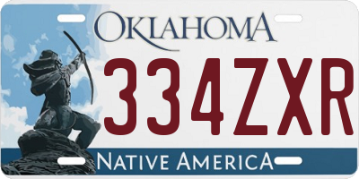 OK license plate 334ZXR