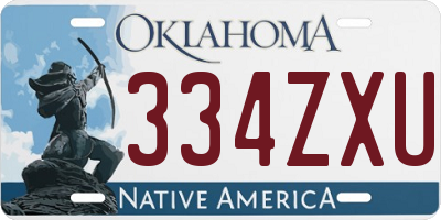 OK license plate 334ZXU