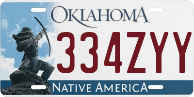 OK license plate 334ZYY