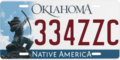 OK license plate 334ZZC