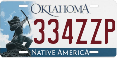 OK license plate 334ZZP