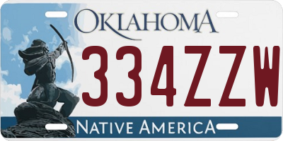 OK license plate 334ZZW