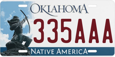 OK license plate 335AAA