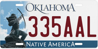OK license plate 335AAL