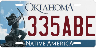 OK license plate 335ABE