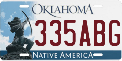 OK license plate 335ABG