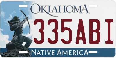 OK license plate 335ABI