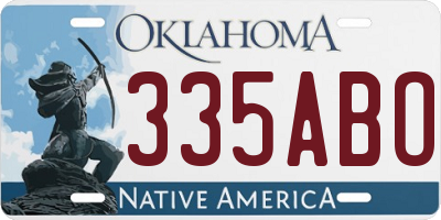 OK license plate 335ABO