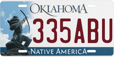 OK license plate 335ABU