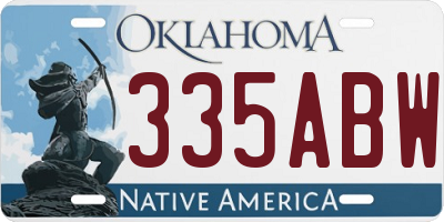 OK license plate 335ABW