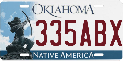 OK license plate 335ABX
