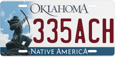 OK license plate 335ACH