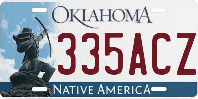 OK license plate 335ACZ