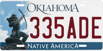 OK license plate 335ADE