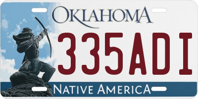 OK license plate 335ADI