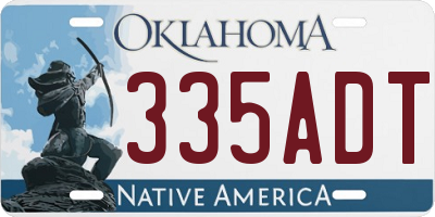 OK license plate 335ADT