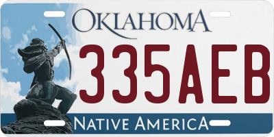 OK license plate 335AEB