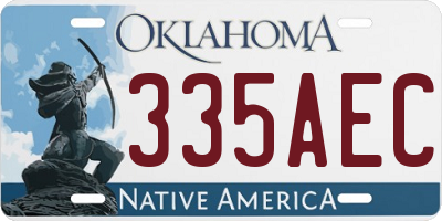 OK license plate 335AEC