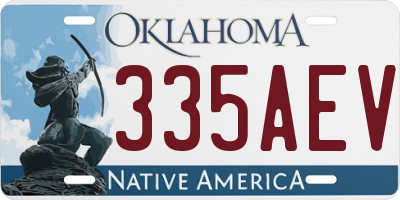 OK license plate 335AEV