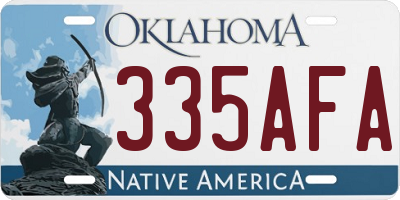 OK license plate 335AFA
