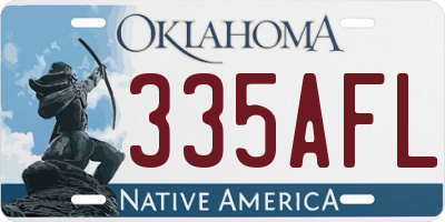 OK license plate 335AFL