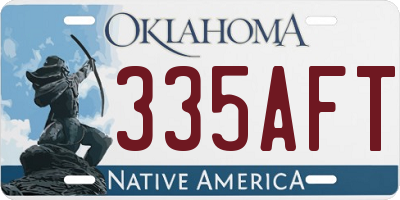 OK license plate 335AFT