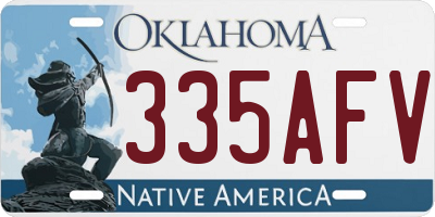 OK license plate 335AFV