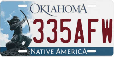 OK license plate 335AFW