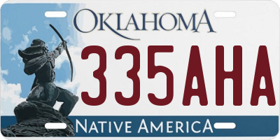 OK license plate 335AHA