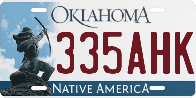 OK license plate 335AHK