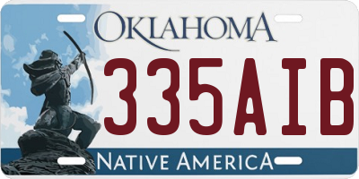 OK license plate 335AIB