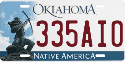 OK license plate 335AIO