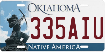 OK license plate 335AIU