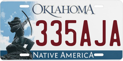 OK license plate 335AJA