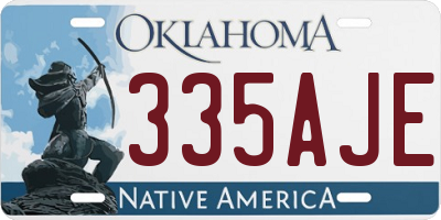 OK license plate 335AJE