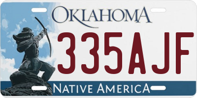 OK license plate 335AJF