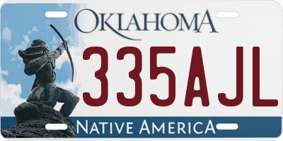 OK license plate 335AJL