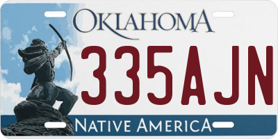OK license plate 335AJN