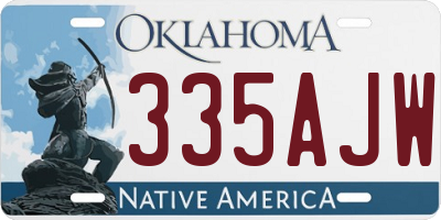 OK license plate 335AJW