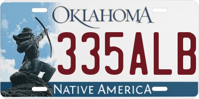 OK license plate 335ALB