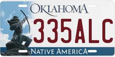OK license plate 335ALC