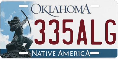 OK license plate 335ALG