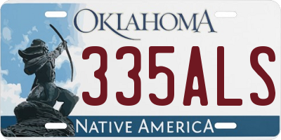 OK license plate 335ALS
