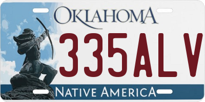 OK license plate 335ALV