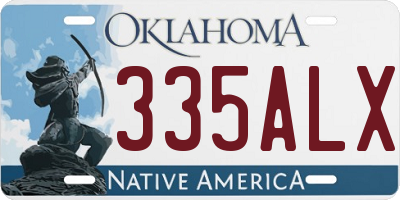 OK license plate 335ALX
