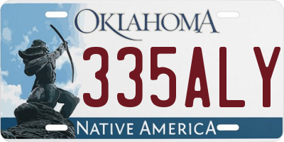 OK license plate 335ALY