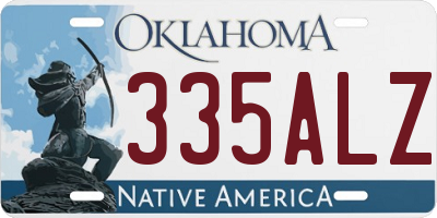 OK license plate 335ALZ