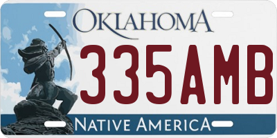 OK license plate 335AMB